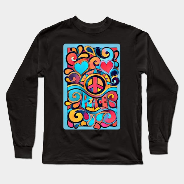 Peace and Love Long Sleeve T-Shirt by AlondraHanley